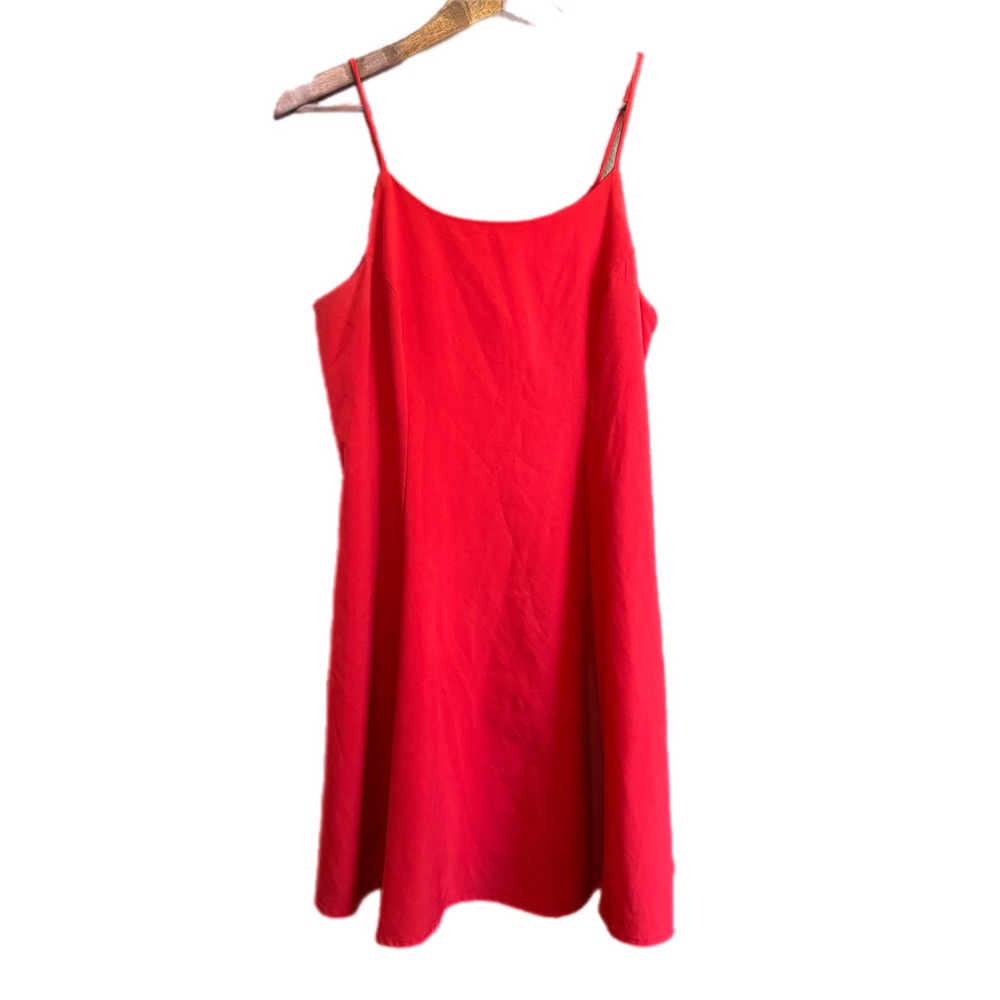 Color Me Red Mini Slip Dress Womens Red Excellent Spaghetti Strap Shift